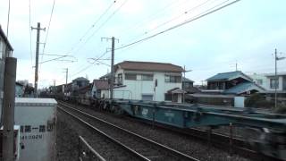 86レ　EF66 116　スーパーグリーンシャトル（U48A－38012）積載　　西明石～大久保間　2014年1月17日