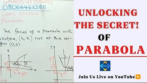 GMAETS —41 is live! PARABOLA || VERTEX || FOCUS || EQUATION OF PARABOLA || CONIC SECTION