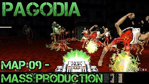 Doom 2: Pagodia - Map 09 - Mass Production by Juza - UV blind run - really long map