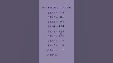 Multiplication table of 31  II i #short #maths #timestabletrick