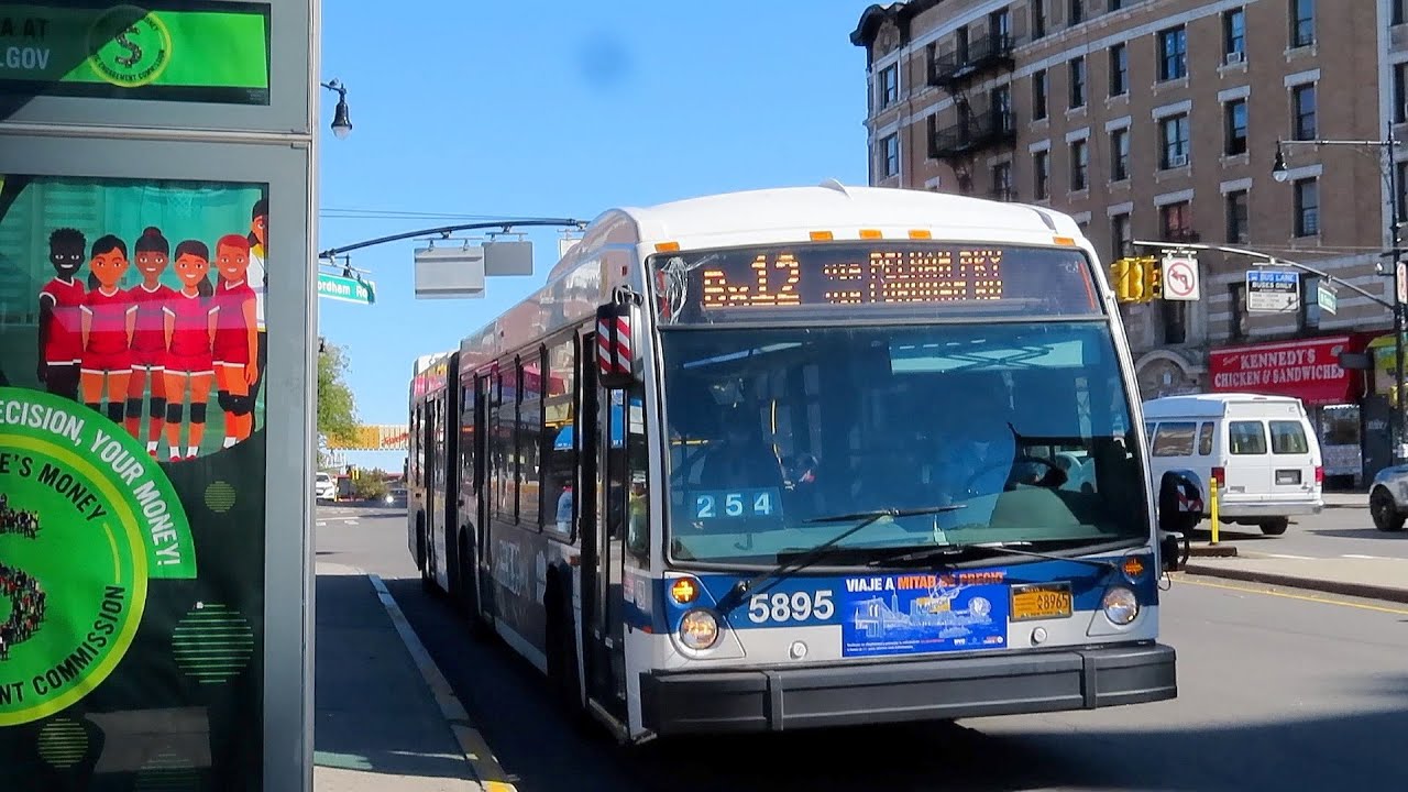 MTA New York City Bus: 2012 Nova Bus LFS Articulated 5895 on the Bx12