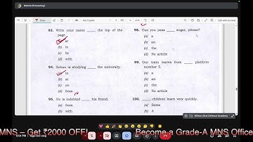 MNS MOCK TEST ENGLISH 2.0 #MNS