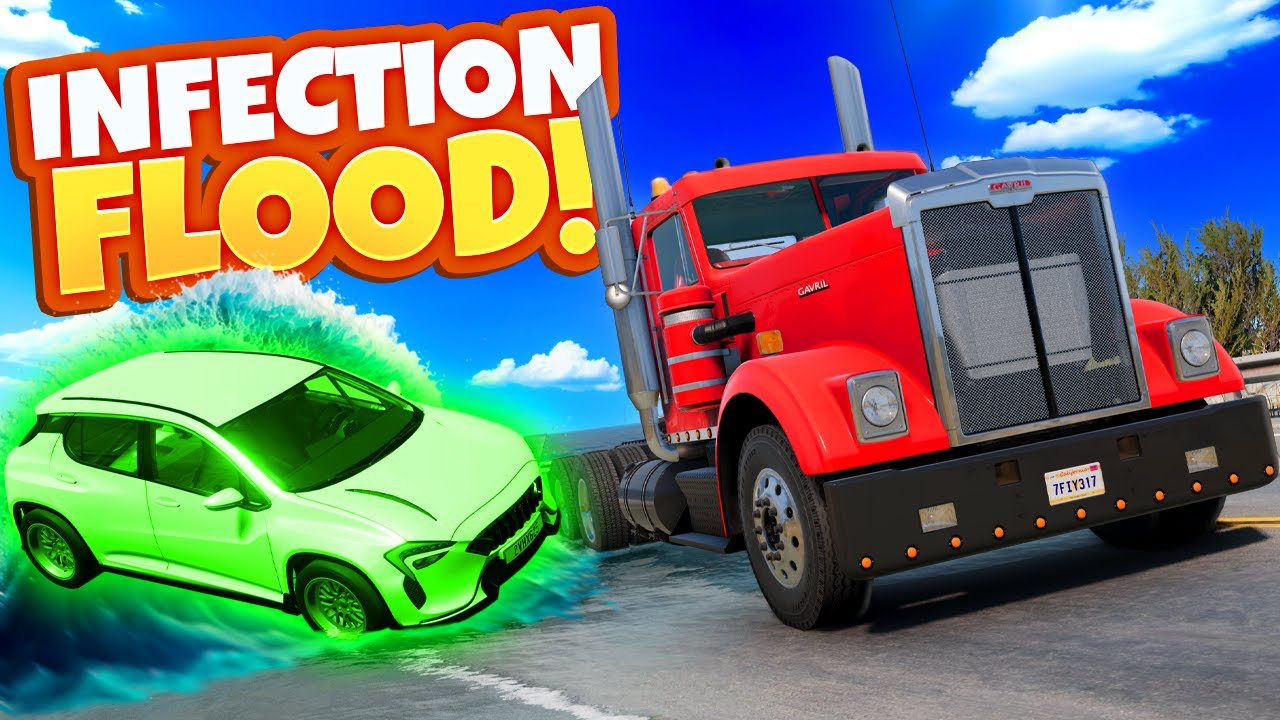 Random Car Hide & Seek INFECTION During a FLOOD! (BeamNG Drive Mods)