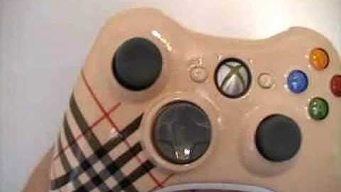 Modified BURBERRY Design Xbox 360 Controller with white led mod - kiwicupra