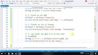 Video 14: XỬ LÝ CHUỖI TRONG  C#   Part 1