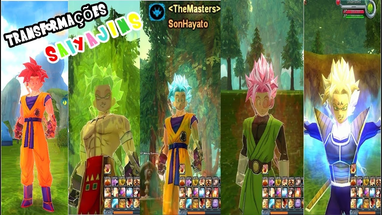 TRANSFORMAÇÕES SAIYAJINS NO DBOG - DRAGON BALL ONLINE GLOBAL 