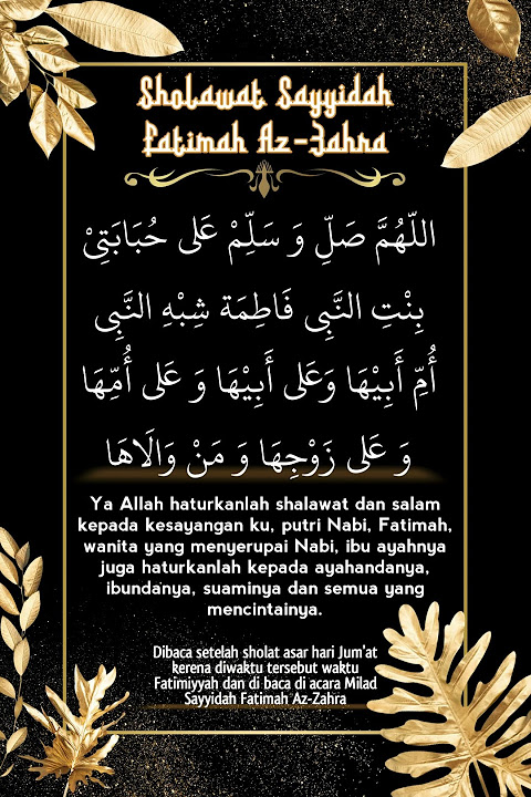 Sholawat Sayyidah Fatimah Az Zahro