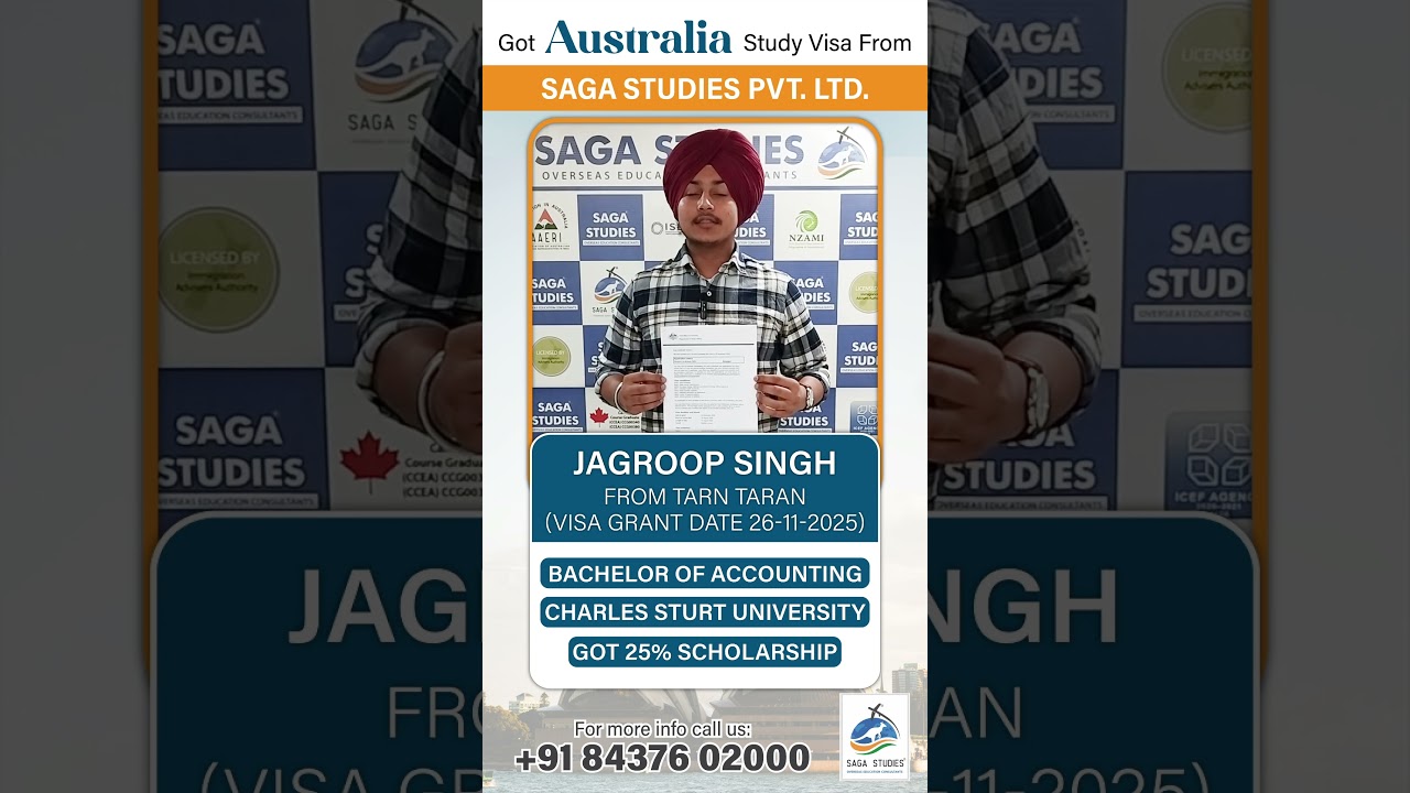 Australia Study Visa Approved 🇦🇺 | 25% Scholarship 🎓 | Real Student Success | SAGA Studies