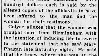 Monday, 26th May 1913 Lay Bribery Effort to Franks Friends