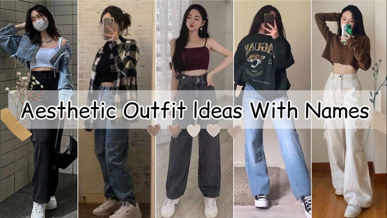 Types of aesthetic outfit ideas with names/Aesthetic outfits for girls/ Aesthetic dress outfits names - YouTube