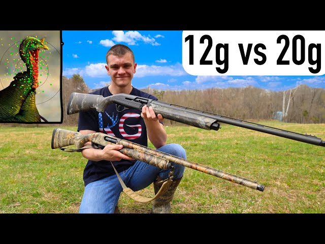 Turkey Hunting 12 Gauge vs 20 Gauge Shotgun! class=