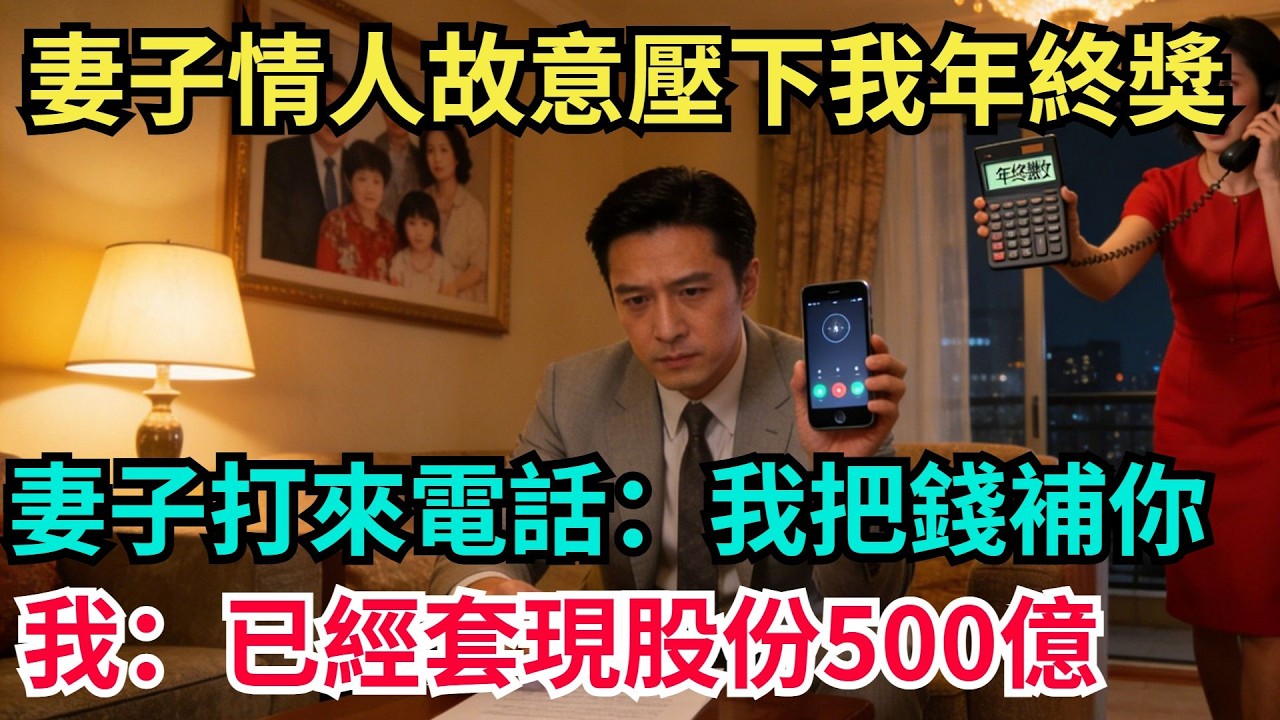 妻子小情人故意壓下我年終獎，我平靜辭職，妻子打來電話：我這就把錢補給妳！我冷笑：抛售股份套現500億，我不差那點錢【阿文情感】#男頻小說#故事#情感#都市#小說#爽文