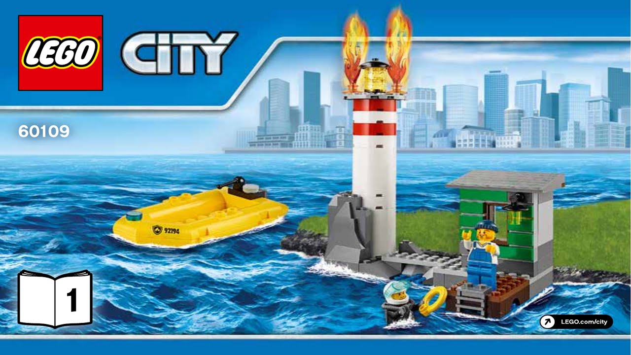 LEGO Instructions - City - 60109 - Fire Boat - Fire (Book 1) - YouTube