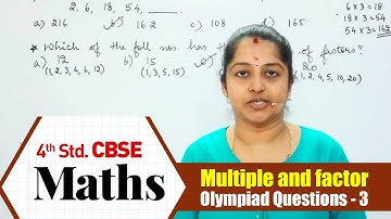 4th standard Maths olympiad | Multiple and factor - Olympiad Questions - 3 | NCERT, CBSE | Olympiad