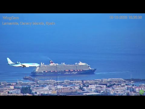 Lanzarote fantastic footage of runway 21 approach and landing 👍 19/10/2023