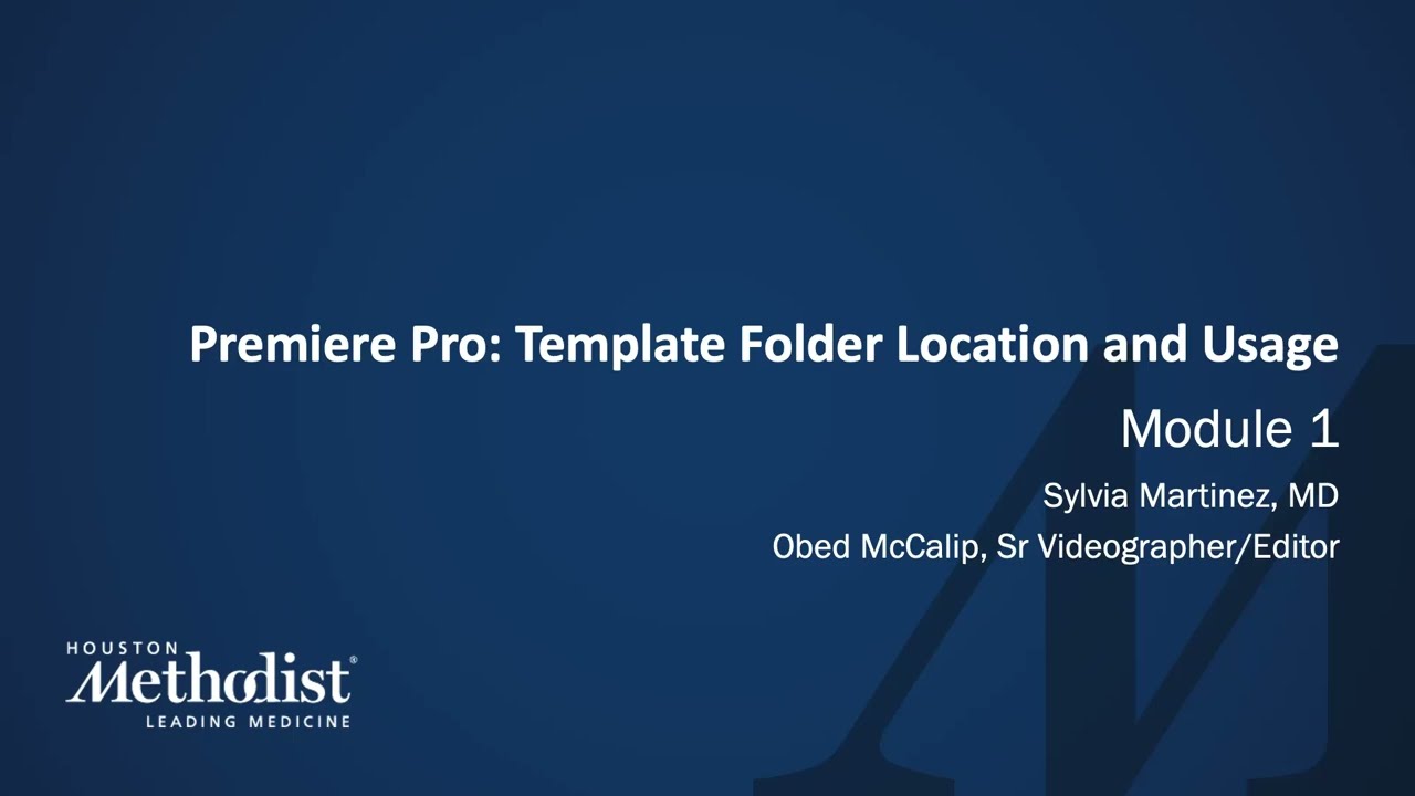 Premiere Pro: Template Folder Location and Usage