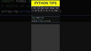 Define an array | |PYTHON TIPS  & TRICKS |PYTHON NUMPY| #coding  #maths | PYTHON FOR MATHS#