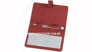 Case para Tablet 7 Polegadas USB com Teclado Vermelha