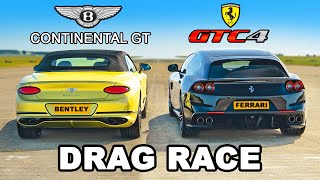 Ferrari GTC4 v Bentley GT: DRAG RACE