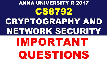 CS8792 Cryptography and network security important questions | Manojkumar C
