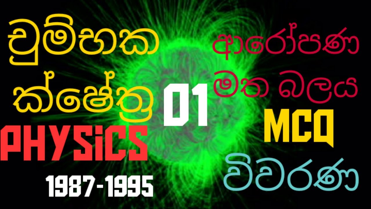 Magnetic fields |Force on a charge 01| Advanced level Physics |MCQ discussion in Sinhala