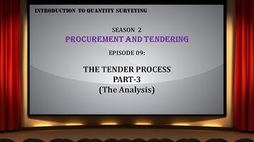 S02E09 The Tender Process Part 3 (The Analysis)
