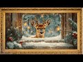 Christmas cozy window: frame tv art screensaver animated | 2 hours Holiday vibe music | HDR