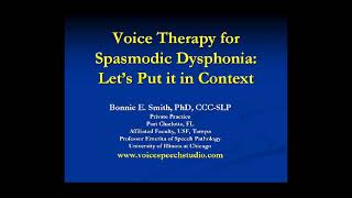 Voice Therapy for Spasmodic Dysphonia: Let’s Put it into Context