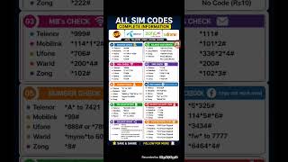 All SIM Codes in One Video