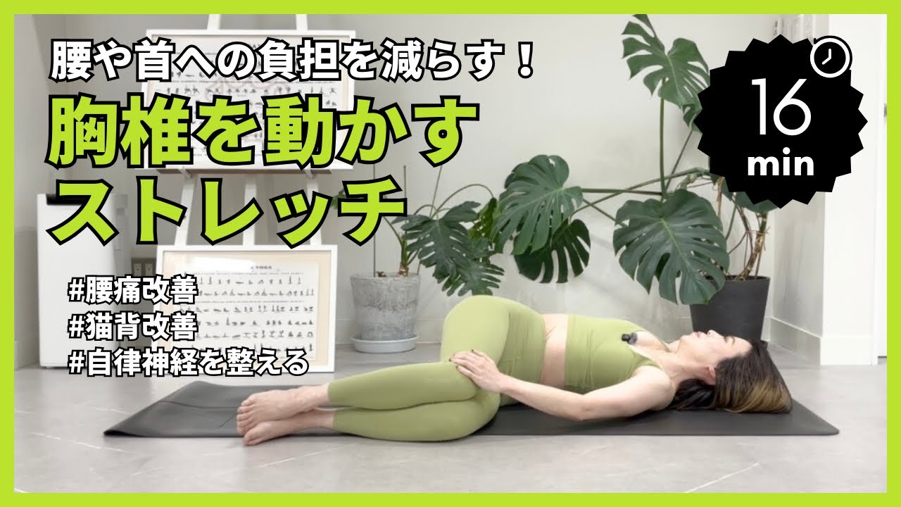 【胸椎】腰や首の負担を減らす胸椎ストレッチ‼️腰痛改善や猫背改善にも効果的✨