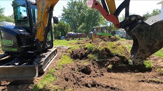 Fire Rock Paver Patio Project Day 1! Concrete Removal and Sod Dig Out