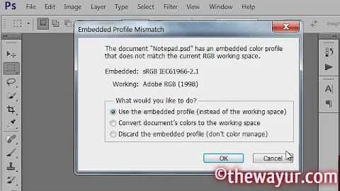 Disable embedded profile mismatch pop up in photoshop