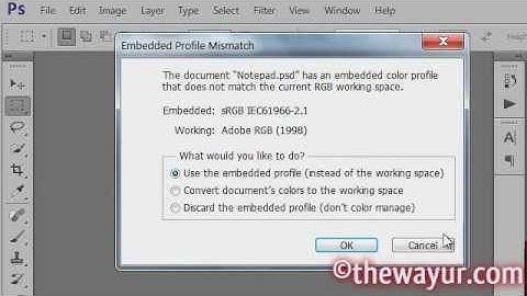 Disable embedded profile mismatch pop up in photoshop