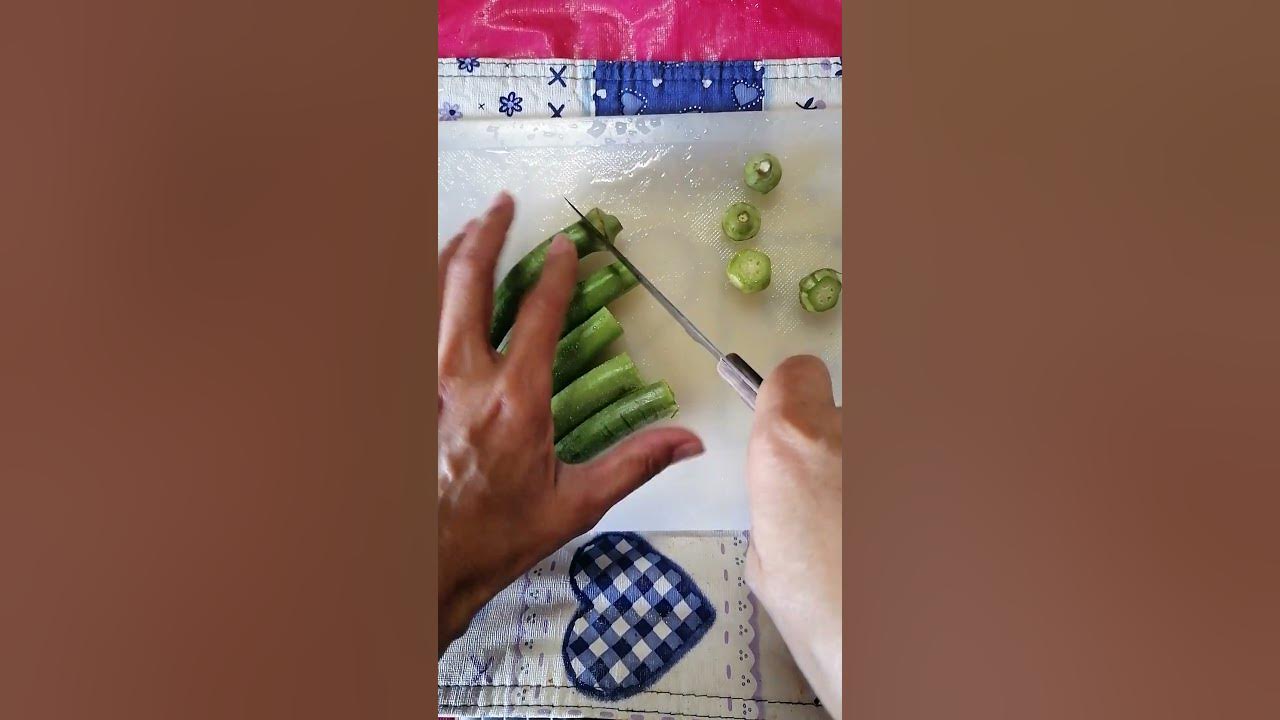cutting okra YouTube
