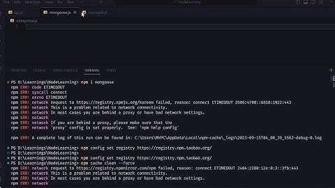 npm ERR! network  ERR! | Proxy error||you are behind a proxy or have bad network settings.