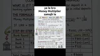 Money Multiplier Easy Trick 😳📚 #shorts #economics #class12economics #cbse #studyreels #commerce