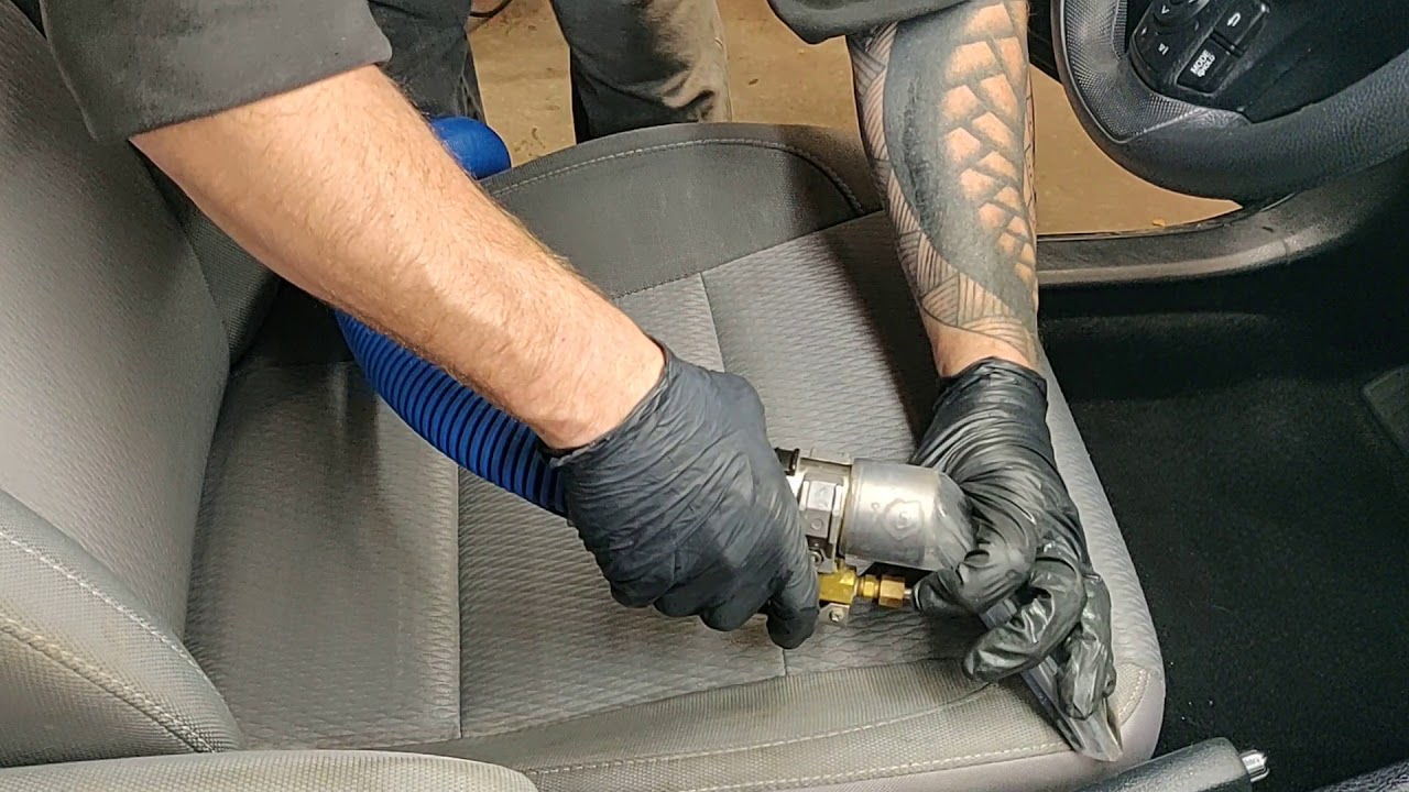 Steam cleaning and shampooing car seat YouTube