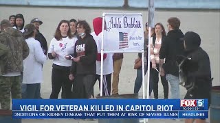 Group Holds Vigil For Veteran Killed In Capitol Riot