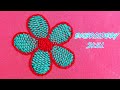 Modern Embroidery Flower(With 2 Threads) Making _ New Embroidery Flower