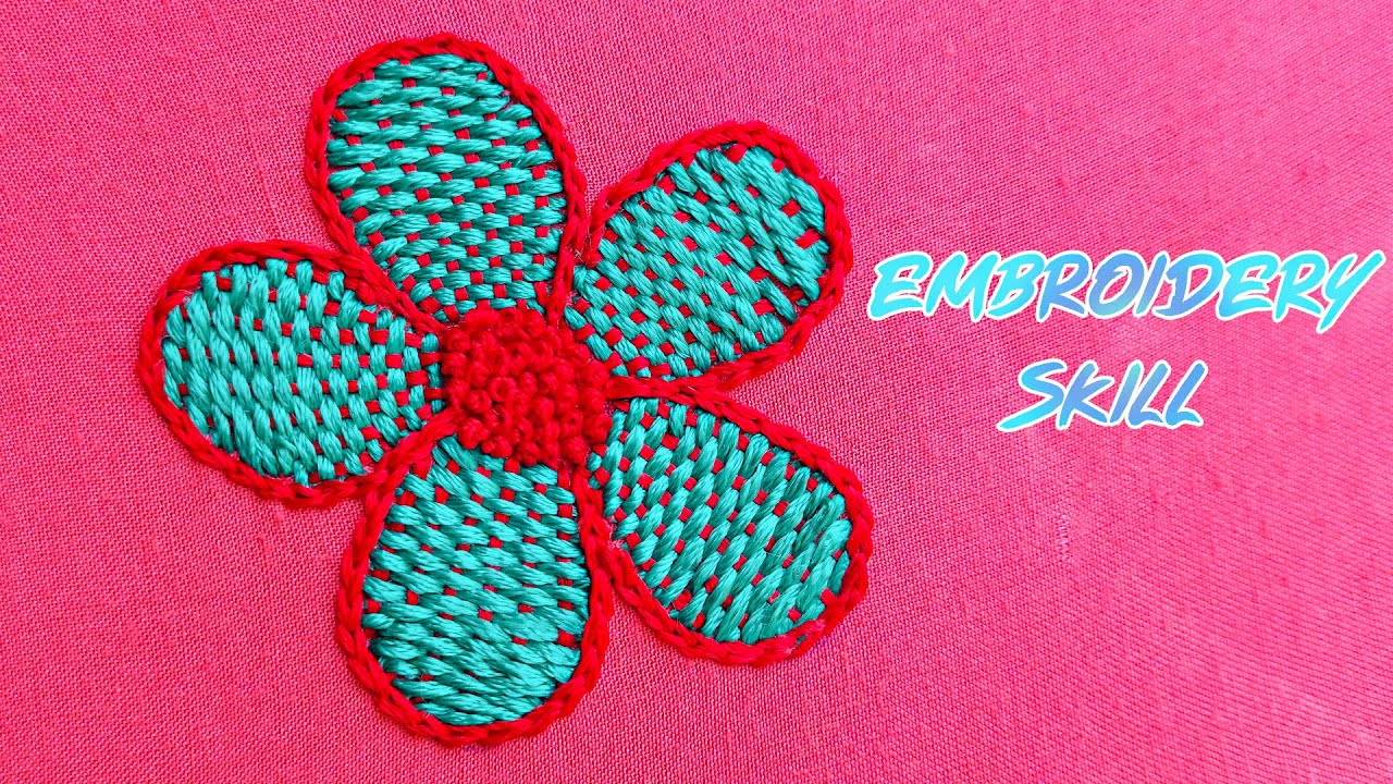 Modern Embroidery Flower(With 2 Threads) Making _ New Embroidery 2023