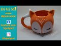 Caneca Raposa Laranja Colecionável Temática de Porcelana