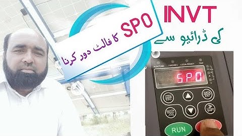 SPO fault removal in invt drive
