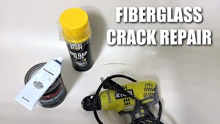 FIBERLGASS CRACK REPAIR | HOW TO REPAIR A CRACK IN A FIBERGLASS BATHTUB USING FOAM &amp; BONDO GLASS