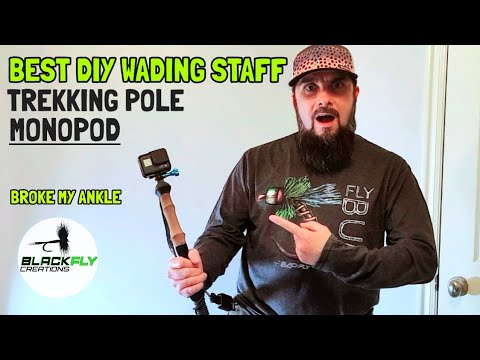 The Best Wading Staff Monopod Trekking Pole! How To Make A Wading Staff For  Fishing & Filming CHEAP 