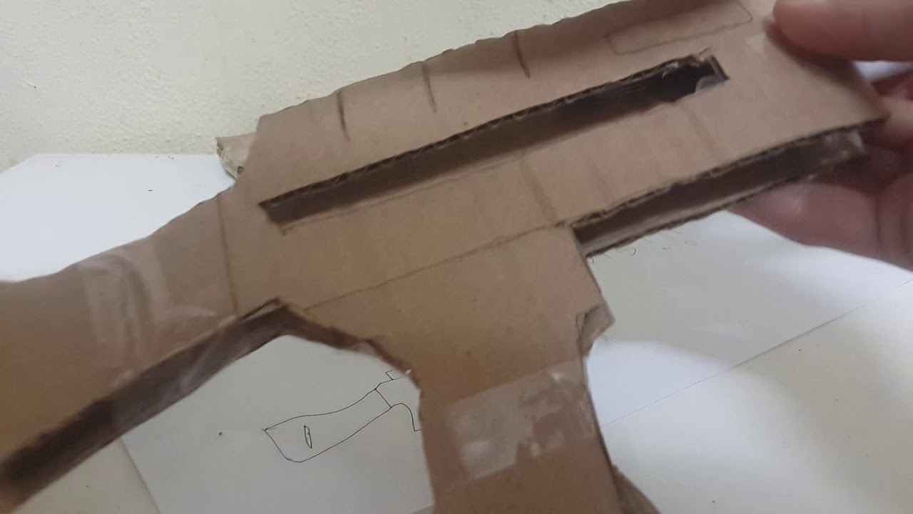 How to make a cardboard AKM assault rifle gun that shoots,part 2/3 ...