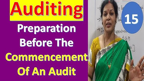 15. "Preparation Before The Commencement Of An Audit" from Auditing Subject