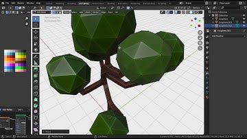 [Blender] Modelling a low-poly tree (Timelapse)