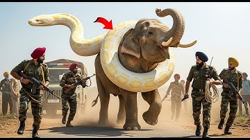 Brave Heroes Save Lonely Elephant from Giant Albino Python Attack 🐘🐍