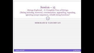 Session 15 - Python - String Operations - Complete Analysis