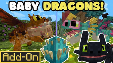 🐉 NEW Baby Dragons in Minecraft?! | How to Train Your Dragon Add-On Update (Bedrock)
